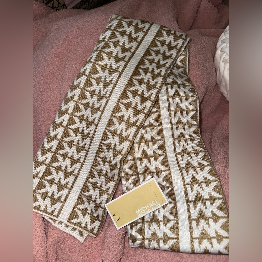 Michael Kors Gold/Tan MK Scarf